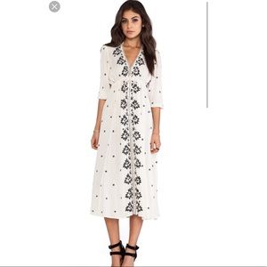 Free People Embroided White Maxi Dress